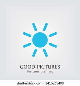 The Sun Vector Icon. A symbol of the sky and the good weather on white isolated background. Sunny sign.