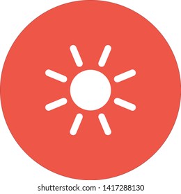 The Sun Vector Icon. A symbol of the sky and the good weather on white isolated background. Sunny sign.