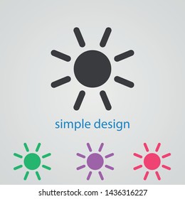 The Sun Vector Icon. A symbol of the sky and the good weather on white isolated background. Sunny sign.