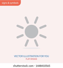 The Sun Vector Icon. A symbol of the sky and the good weather on white isolated background. Sunny sign.
