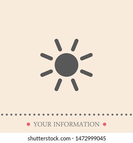 The Sun Vector Icon. A symbol of the sky and the good weather on white isolated background. Sunny sign.