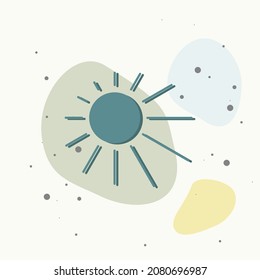 Sun Vector Icon. A symbol of the sky, good weather on multicolored background. Layers grouped for easy editing illustration. For your design.