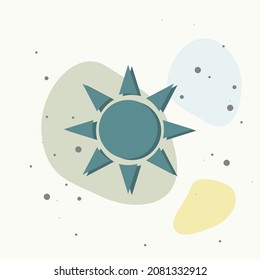 Sun Vector Icon. A symbol of the sky, good weather on multicolored background. Layers grouped for easy editing illustration. For your design.
