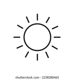 Sun vector icon. Weather, forecast sun.Sunny weather symbol. Linear style sign for mobile concept and web design