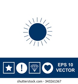 Sun vector icon. Weather symbol.