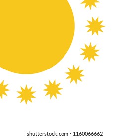 Sun vector icon for web design in a flat style