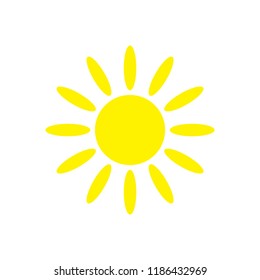 Sun vector icon for web design in a flat style