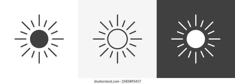 Sun vector icons collection graphic designs for ui designs