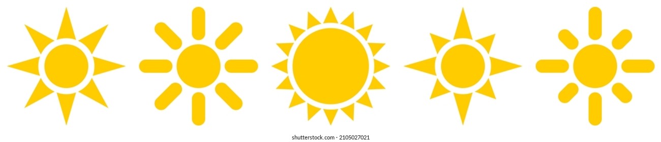 Sun vector icons. Sun icon collection. Vector illustration