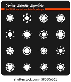 sun vector icons for user interface design