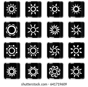 sun vector icons for user interface design