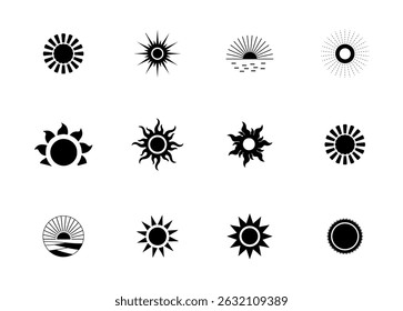 Sun Vector Illustration Clip Art Set Collection