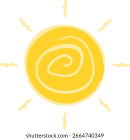 sun vector illustration with cute stroke
