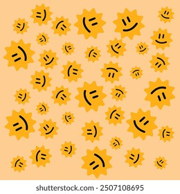 Sun vector illustration. Sun with different color. Children's flat illustration. Sunshine clip art graphics Digital Illustrations.