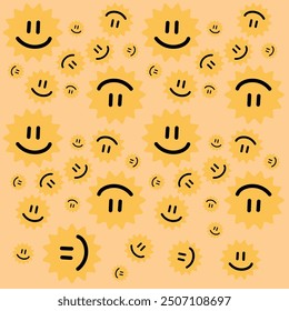 Sun vector illustration. Sun with different color. Children's flat illustration. Sunshine clip art graphics Digital Illustrations.