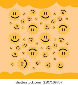 Sun vector illustration. Sun with different color. Children's flat illustration. Sunshine clip art graphics Digital Illustrations.