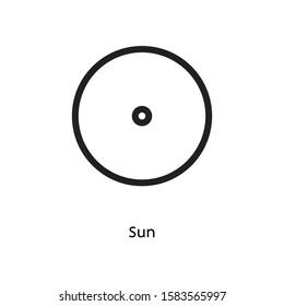 Sun vector illustration element icon, line symbols. Alchemy icon. Basic mystic elements.