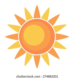 Sun vector illustration. Flat design eps icon