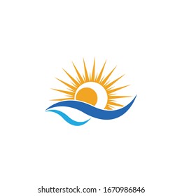 Diseño de plantillas de logotipos de iconos de la ilustración de Sun Vector