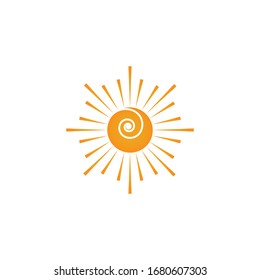 Diseño de plantillas de logotipos de iconos de la ilustración de Sun Vector