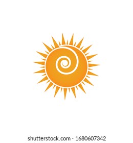 Diseño de plantillas de logotipos de iconos de la ilustración de Sun Vector