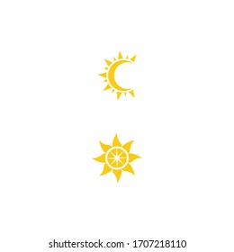 Diseño de plantillas de logotipos de iconos de la ilustración de Sun Vector