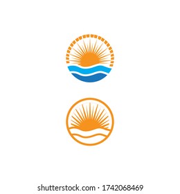Diseño de la plantilla de logotipo de la ilustración de Sun Vector