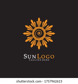 Diseño de la plantilla de logotipo de la ilustración de Sun Vector