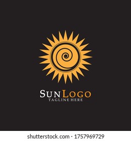 Diseño de la plantilla de logotipo de la ilustración de Sun Vector