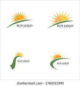 Diseño de la plantilla de logotipo de la ilustración de Sun Vector