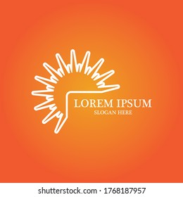 Diseño de la plantilla de logotipo de la ilustración de Sun Vector