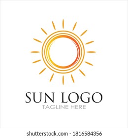 Diseño de la plantilla de logotipo de la ilustración de Sun Vector