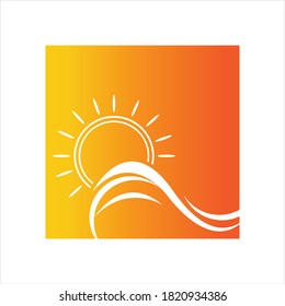 Diseño de la plantilla de logotipo de la ilustración de Sun Vector