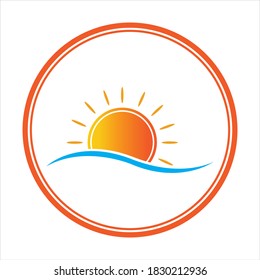 Diseño de la plantilla de logotipo de la ilustración de Sun Vector