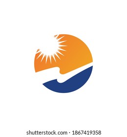 Logo-Vorlagendesign für Sun-Vektorgrafik-Symbol