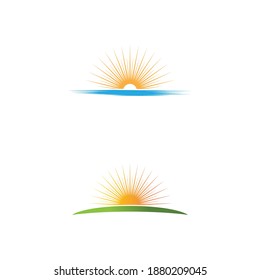Diseño de la plantilla de logotipo de la ilustración de Sun Vector