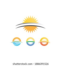 Ilustración de Sun Vector Icono Diseño de plantillas de logotipos 