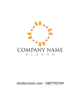 Diseño de la plantilla de logotipo de la ilustración de Sun Vector