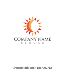 Diseño de la plantilla de logotipo de la ilustración de Sun Vector