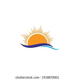 Sunshine Logo Over Water Waves Vector Stock Vector (Royalty Free ...