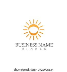 Diseño de la plantilla de logotipo de la ilustración de Sun Vector