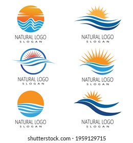 Diseño de la plantilla de logotipo de la ilustración de Sun Vector