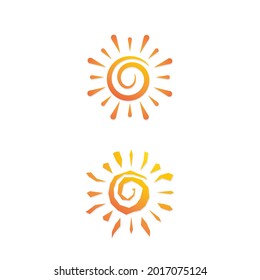 Diseño de la plantilla de logotipo de la ilustración de Sun Vector