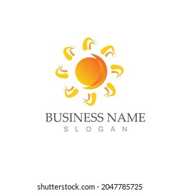 Logo-Vorlagendesign für Sun-Vektorgrafik-Symbol