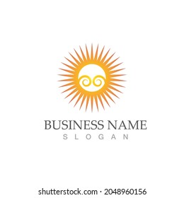 Logo-Vorlagendesign für Sun-Vektorgrafik-Symbol