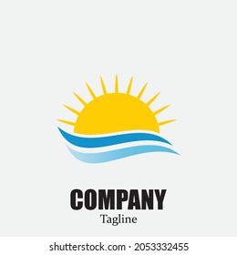 Diseño de la plantilla de logotipo de la ilustración de Sun Vector