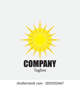 Diseño de la plantilla de logotipo de la ilustración de Sun Vector