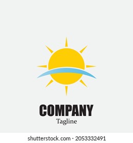 Diseño de la plantilla de logotipo de la ilustración de Sun Vector