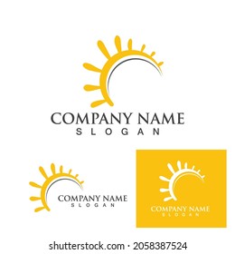 Diseño de la plantilla de logotipo de la ilustración de Sun Vector