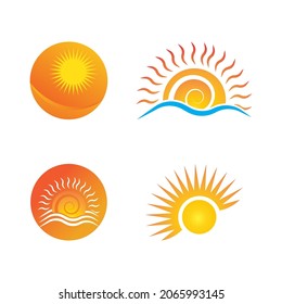 Diseño de la plantilla de logotipo de la ilustración de Sun Vector